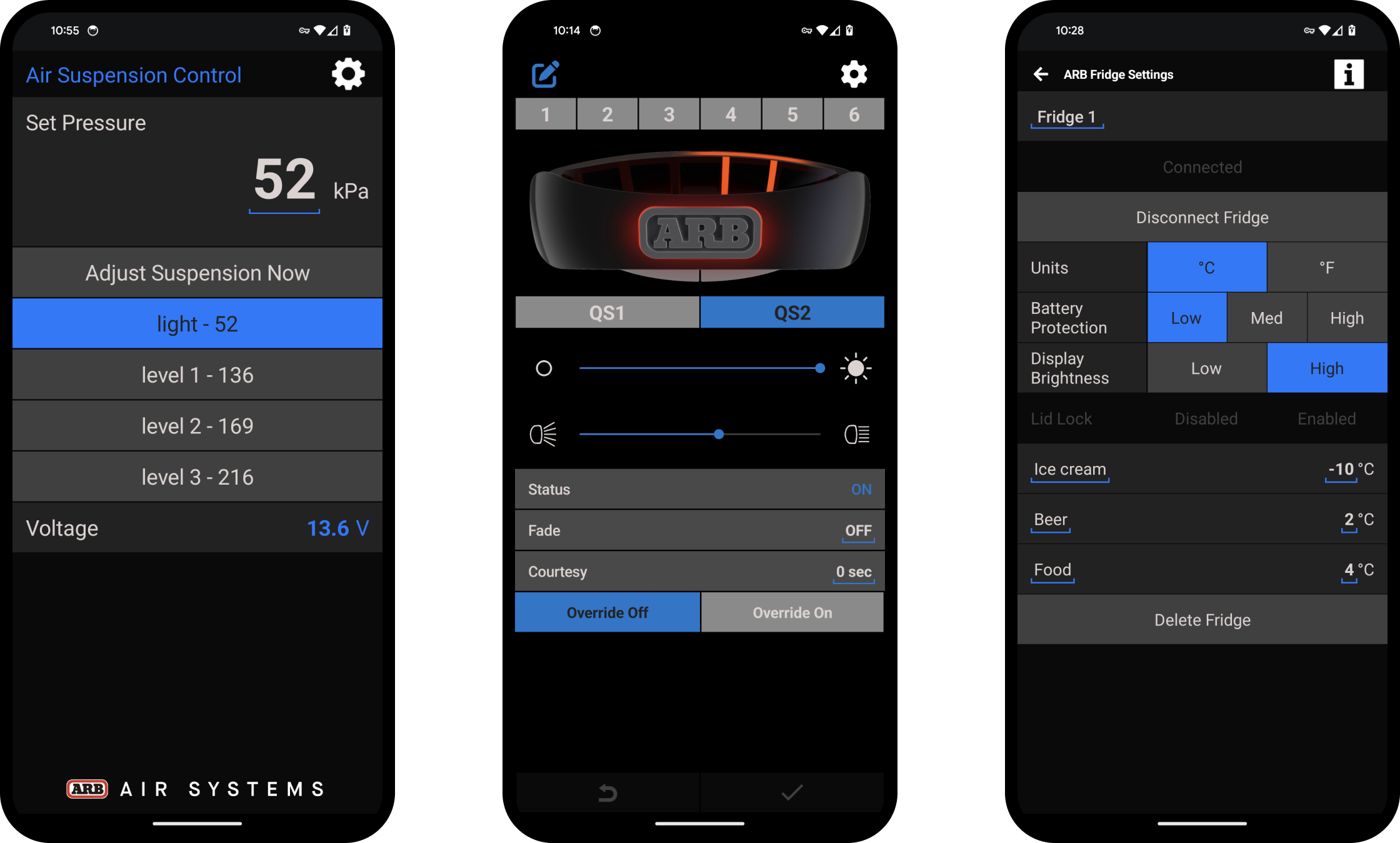 Screenshots of the stand along ARB apps